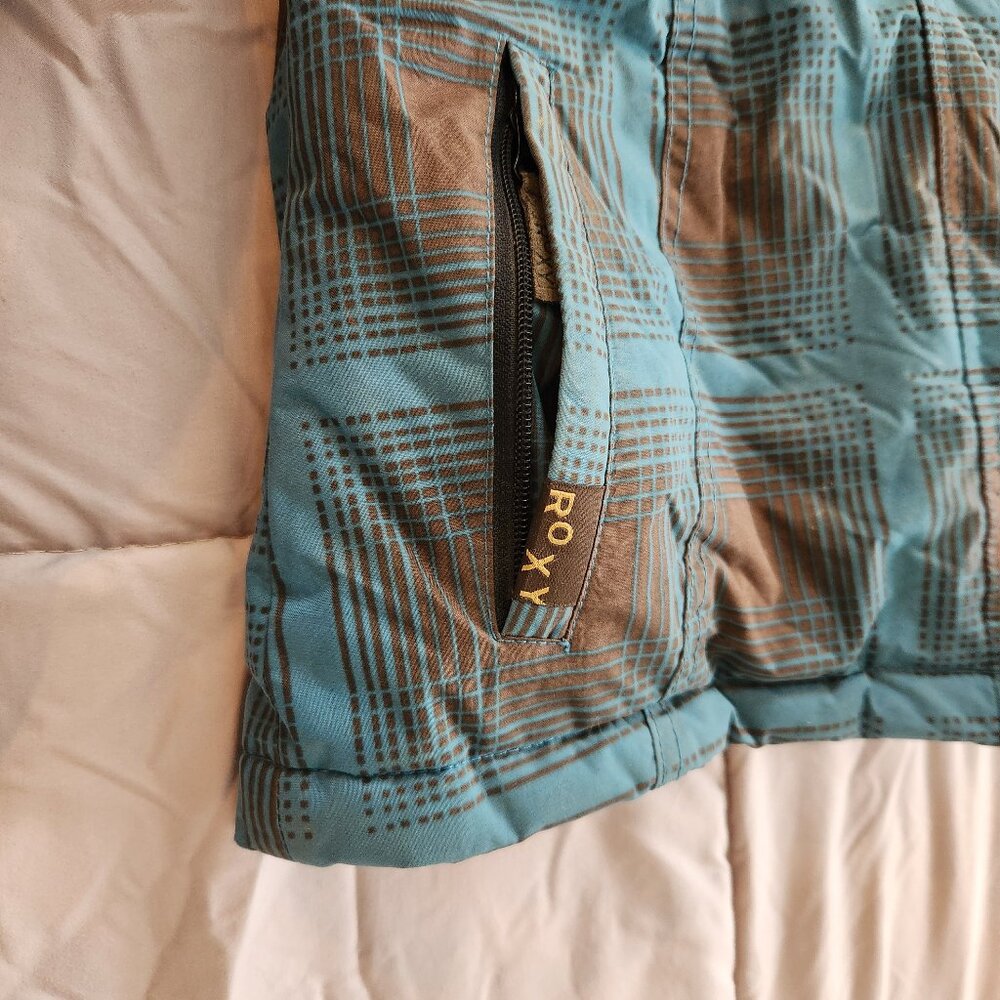 Roxy plaid snowboarding ski snow mobile jacket coat fur - Picture 11 of 15